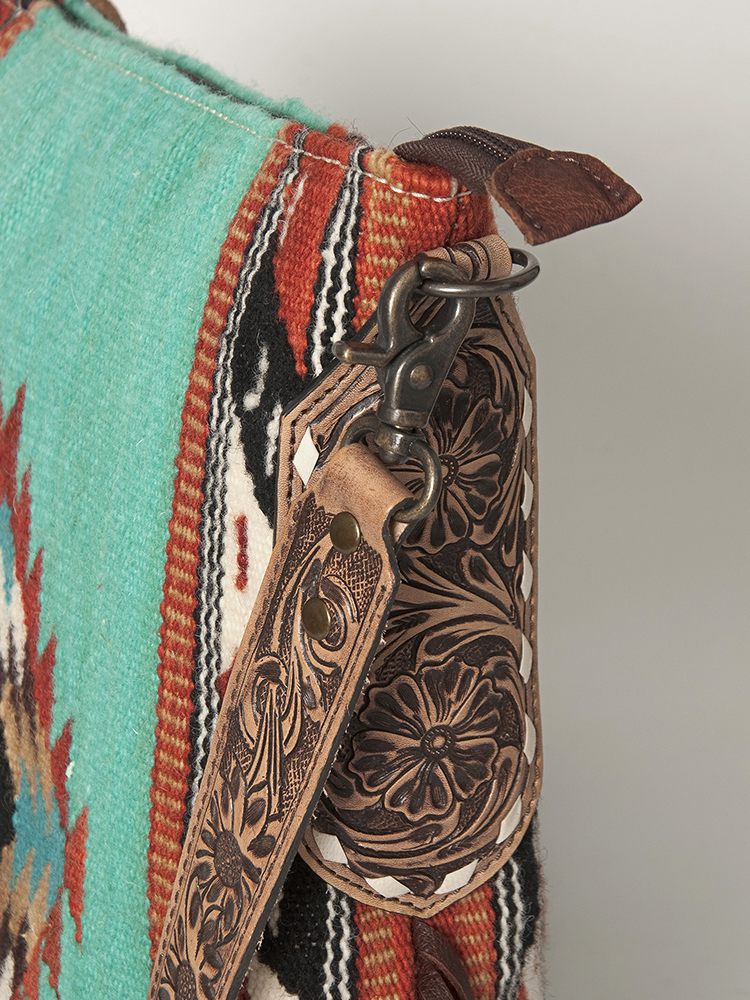 AD American Darling Messenger Bag Saddle Blanket Fabric Genuine Leather Western - Picture 150 of 188