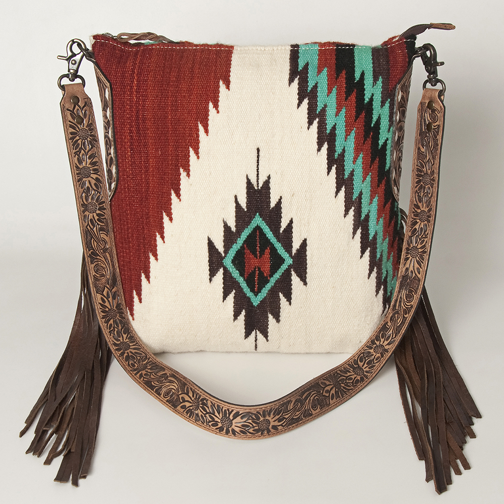 AD American Darling Messenger Bag Saddle Blanket Fabric Genuine Leather Western - Picture 160 of 188