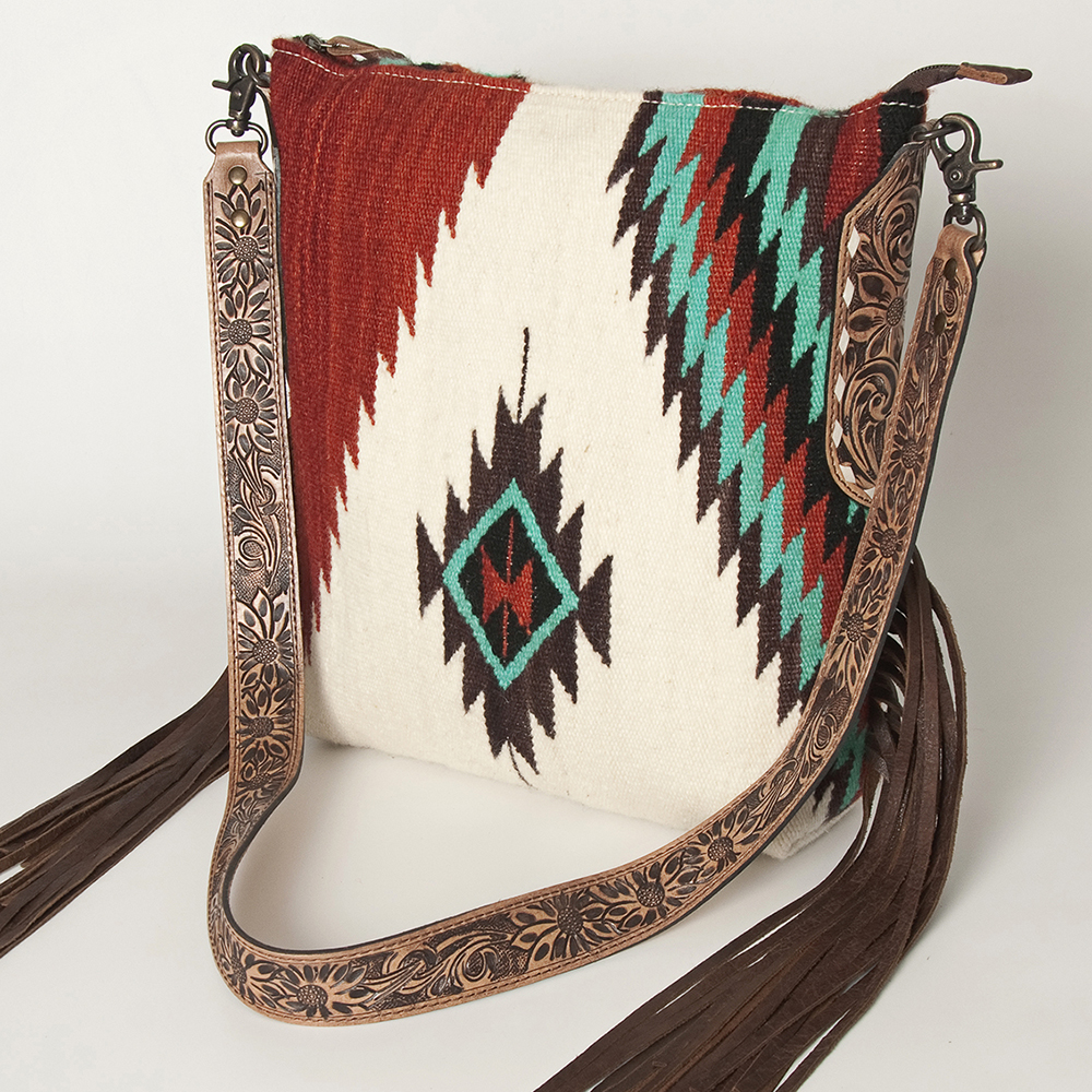 AD American Darling Messenger Bag Saddle Blanket Fabric Genuine Leather Western - Picture 159 of 188