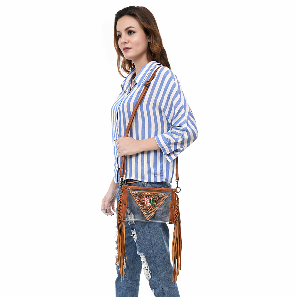 AD American Darling Clear Bag Hand Tooled Genuine Leather Western Women Handbag - Picture 10 of 19