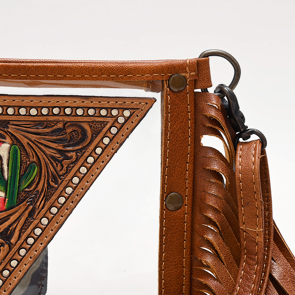 AD American Darling Clear Bag Hand Tooled Genuine Leather Western Women Handbag - Picture 12 of 19