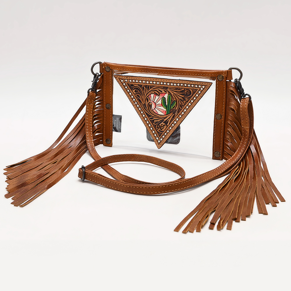 AD American Darling Clear Bag Hand Tooled Genuine Leather Western Women Handbag - Picture 9 of 19
