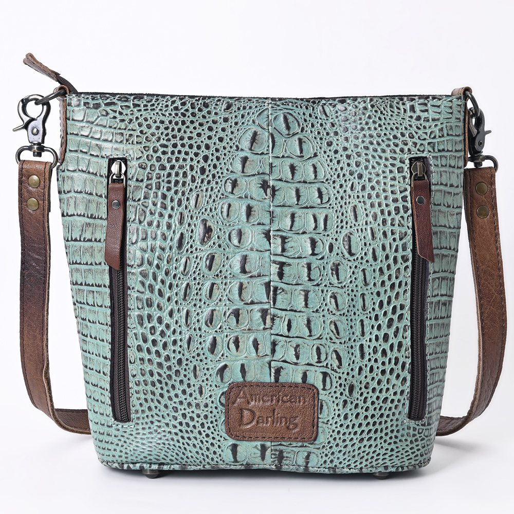 AD American Darling Cross Body Crocodile Embossed Genuine Leather Western Women - Picture 19 of 20