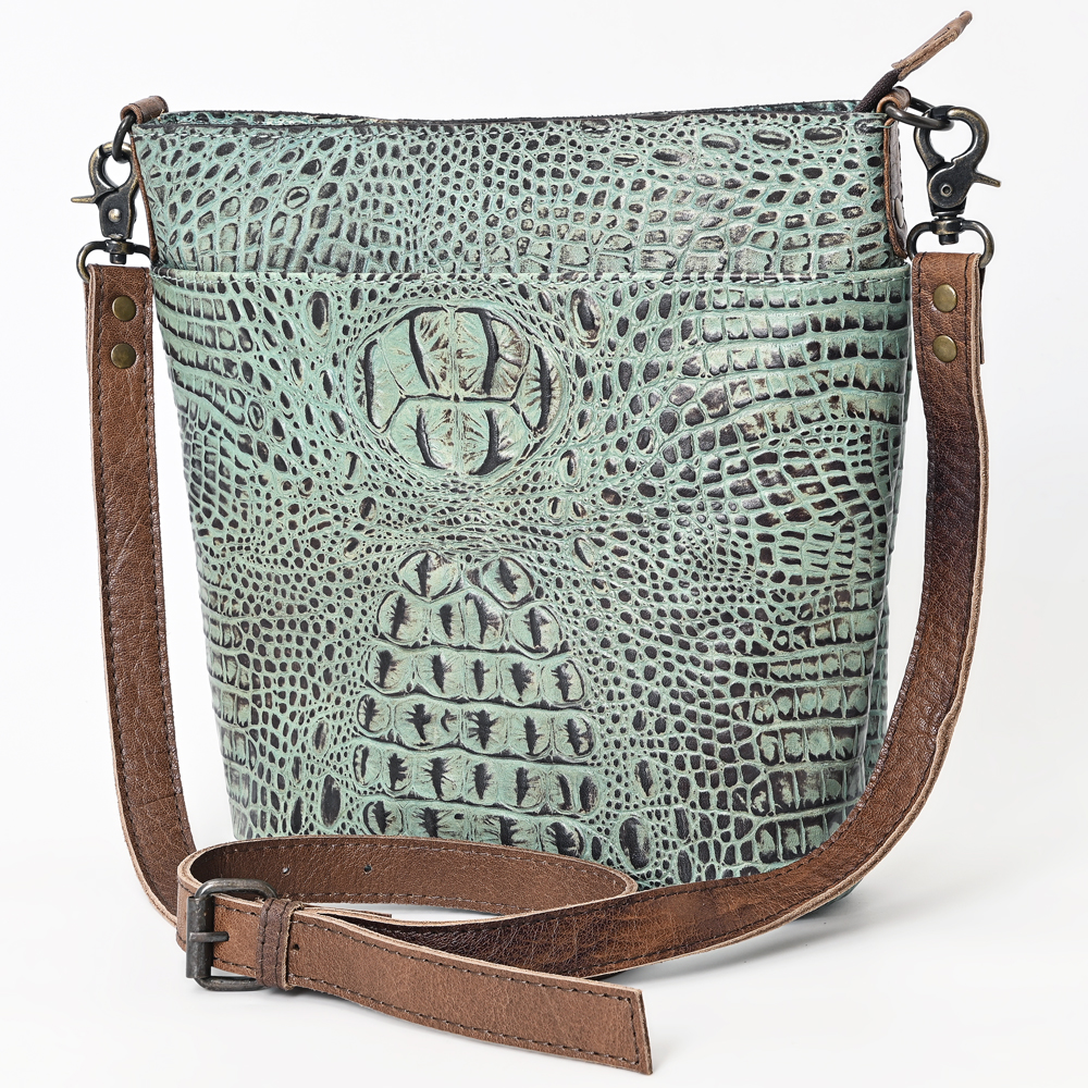 AD American Darling Cross Body Crocodile Embossed Genuine Leather Western Women - Picture 15 of 20
