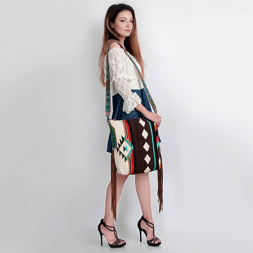 AD American Darling Messenger Bag Saddle Blanket Fabric Genuine Leather Western - Picture 10 of 188