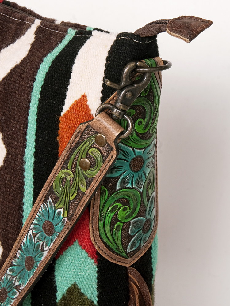 AD American Darling Messenger Bag Saddle Blanket Fabric Genuine Leather Western - Picture 13 of 188