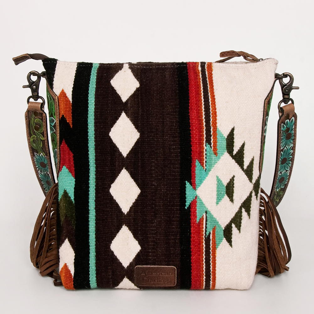 AD American Darling Messenger Bag Saddle Blanket Fabric Genuine Leather Western - Picture 14 of 188