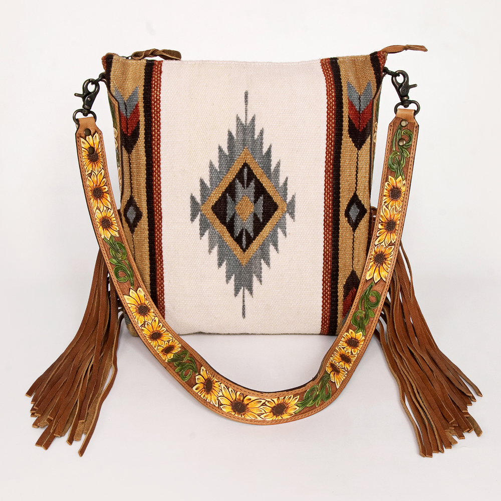AD American Darling Messenger Bag Saddle Blanket Fabric Genuine Leather Western - Picture 95 of 188