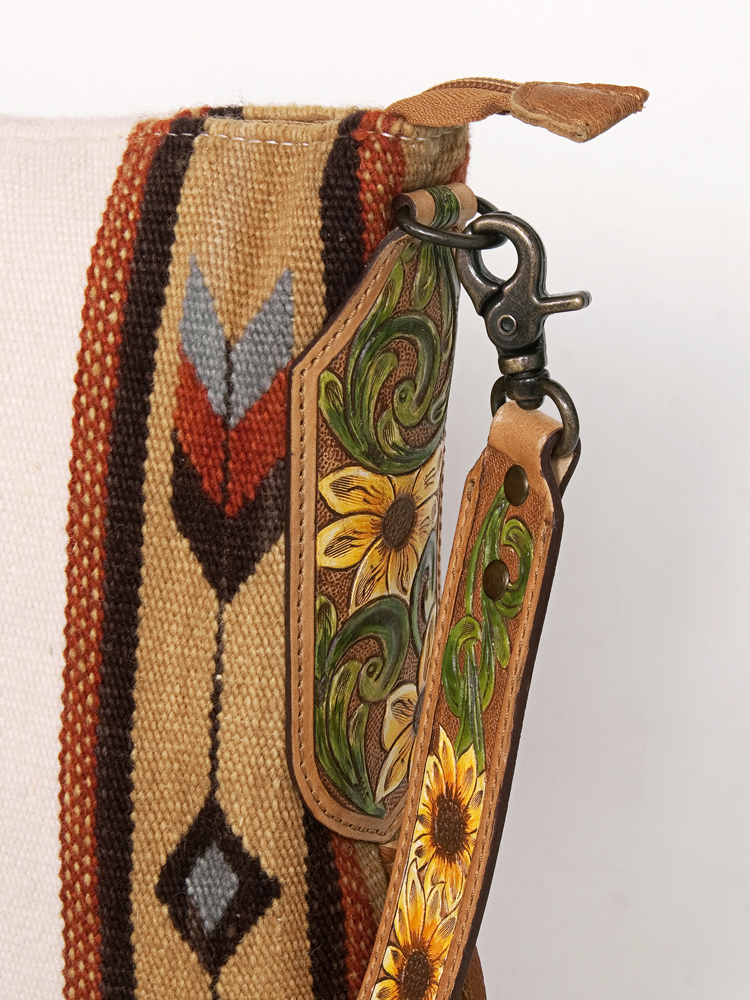 AD American Darling Messenger Bag Saddle Blanket Fabric Genuine Leather Western - Picture 96 of 188