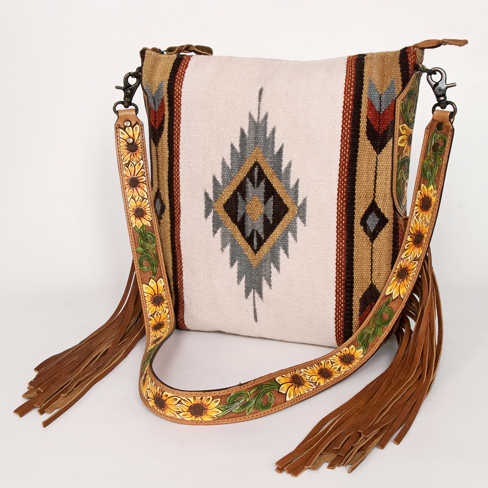 AD American Darling Messenger Bag Saddle Blanket Fabric Genuine Leather Western - Picture 92 of 188
