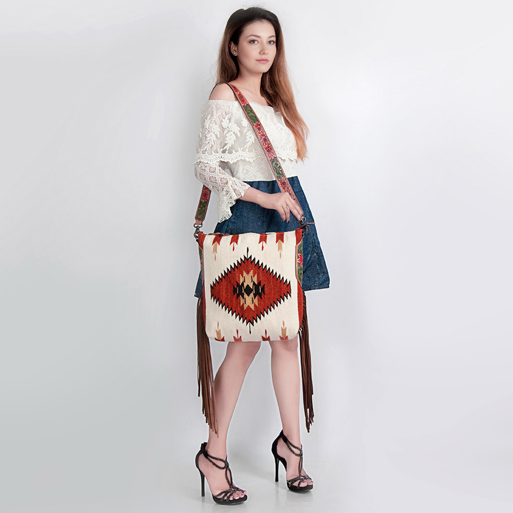 AD American Darling Messenger Bag Saddle Blanket Fabric Genuine Leather Western - Picture 75 of 188