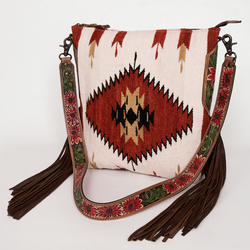 AD American Darling Messenger Bag Saddle Blanket Fabric Genuine Leather Western - Picture 74 of 188