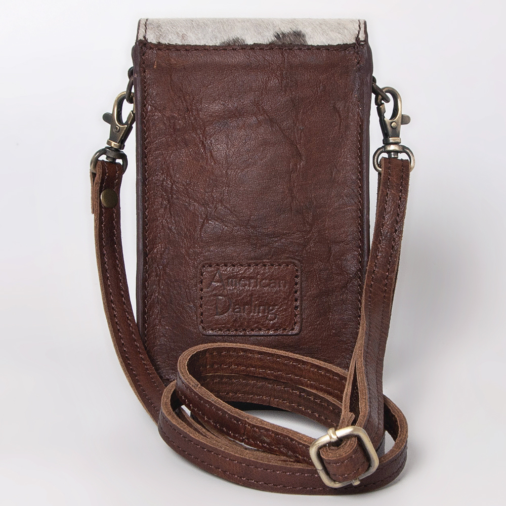 Supporto cellulare AD American Darling lavorato a mano capelli vera pelle donna - Foto 12 di 13