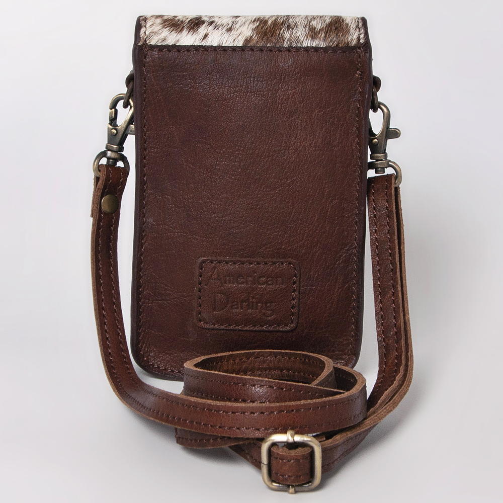 Supporto cellulare AD American Darling lavorato a mano capelli vera pelle donna - Foto 8 di 13