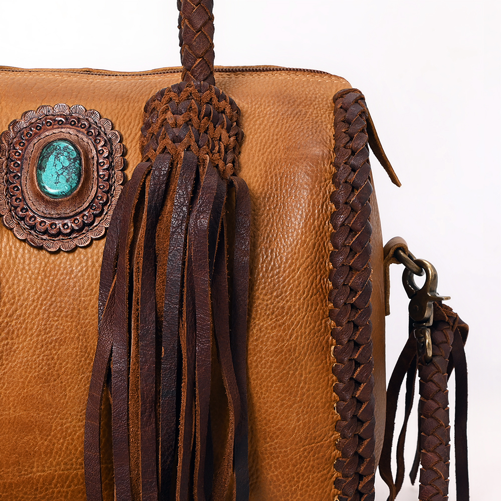 AD American Darling Duffel borsa da donna in vera pelle borsa a mano western borsetta - Foto 12 di 44