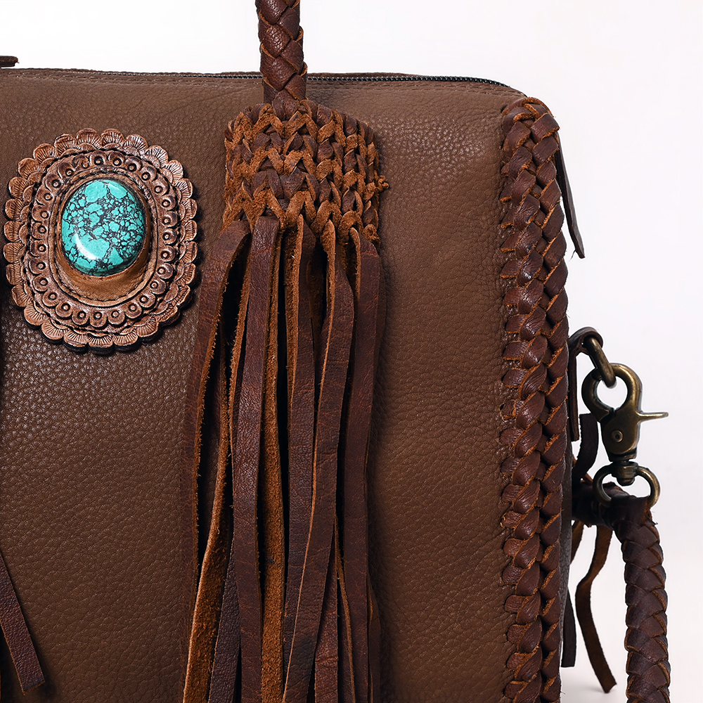 AD American Darling Duffel borsa da donna in vera pelle borsa a mano western borsetta - Foto 37 di 44