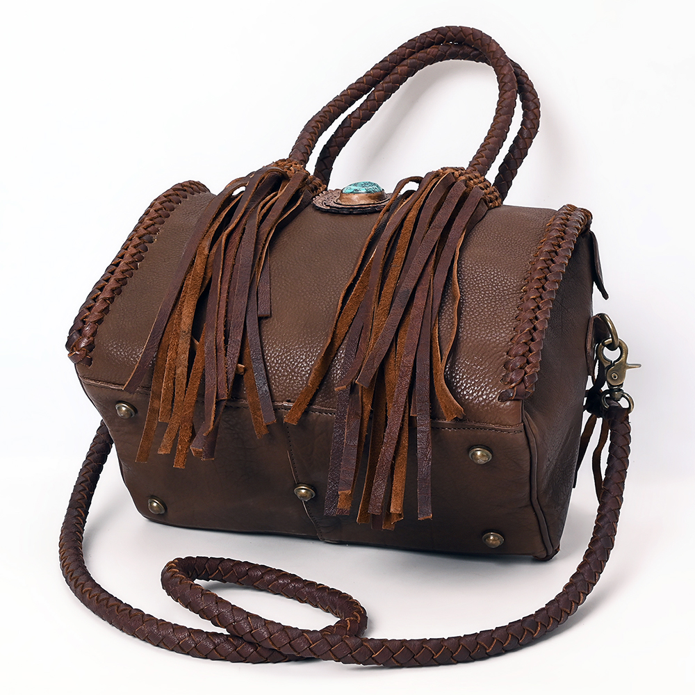 AD American Darling Duffel borsa da donna in vera pelle borsa a mano western borsetta - Foto 38 di 44