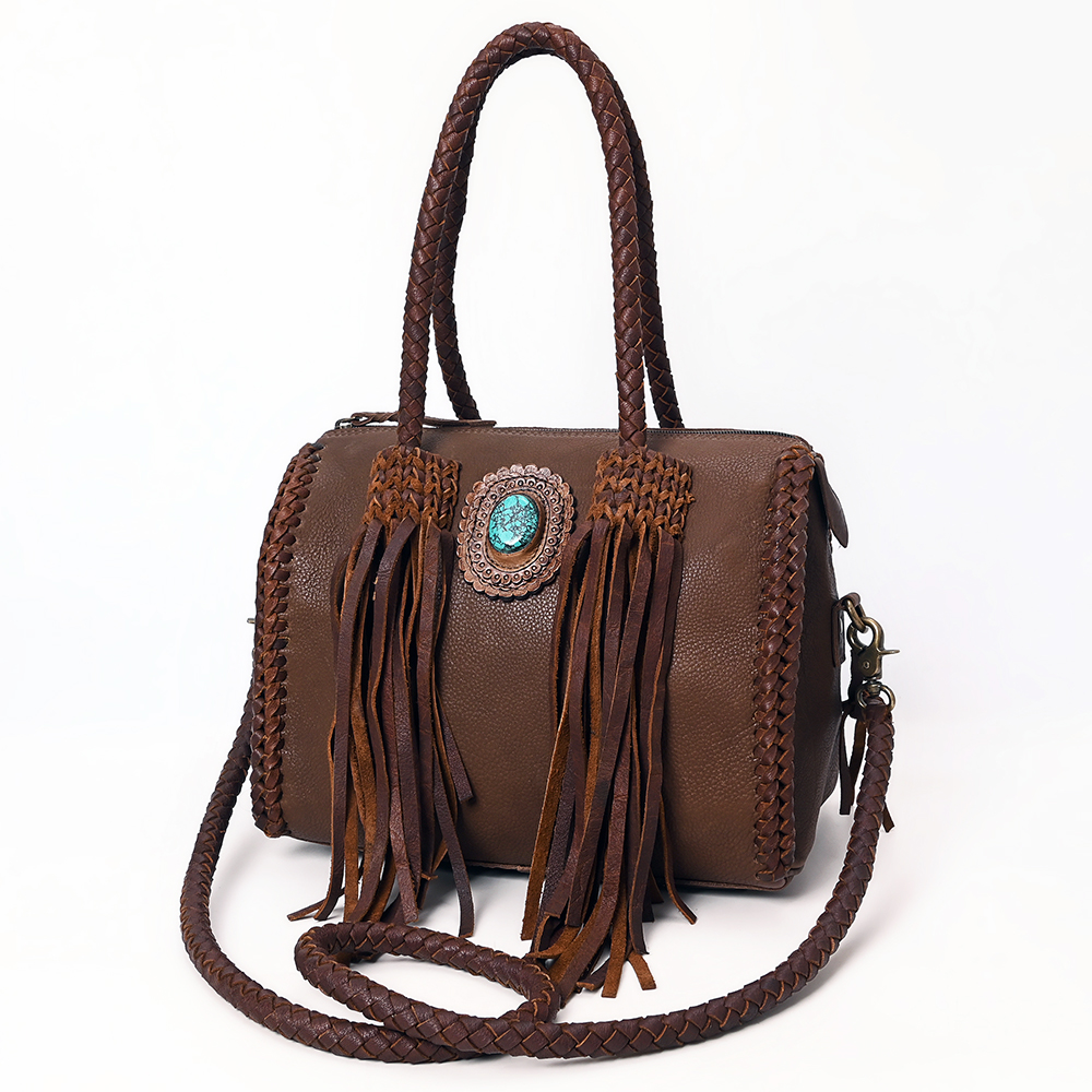 AD American Darling Duffel borsa da donna in vera pelle borsa a mano western borsetta - Foto 34 di 44
