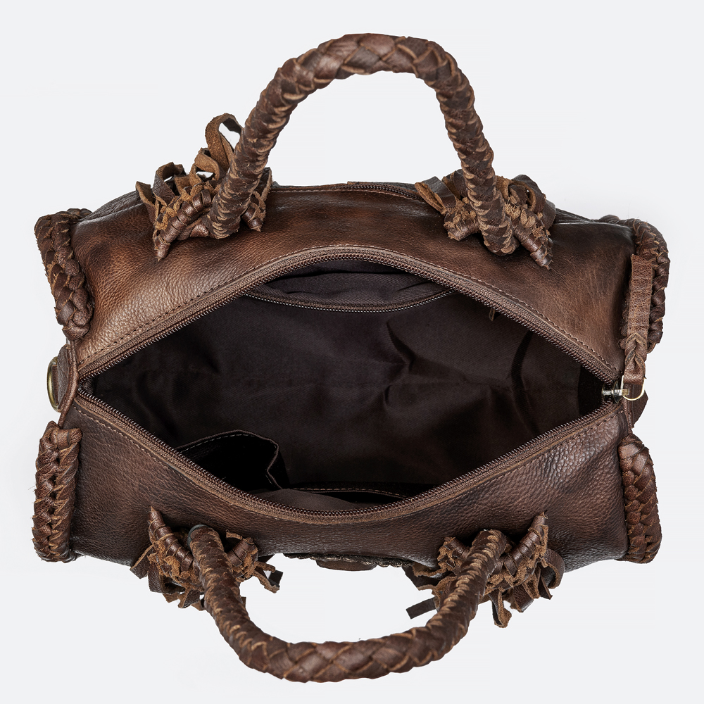 AD American Darling Duffel borsa da donna in vera pelle borsa a mano western borsetta - Foto 33 di 44