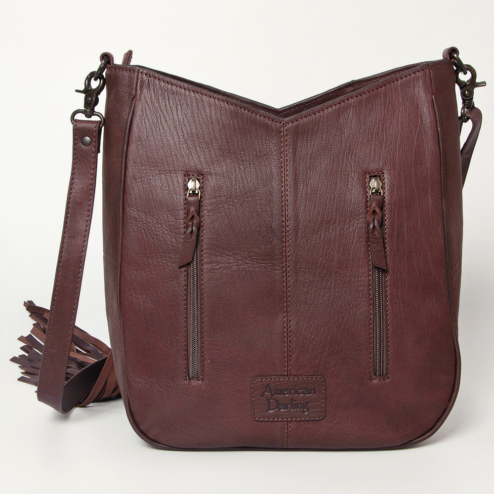 AD American Darling Large Crossbody Hand Tooled Hair On Genuine Leather Women - Picture 36 of 50