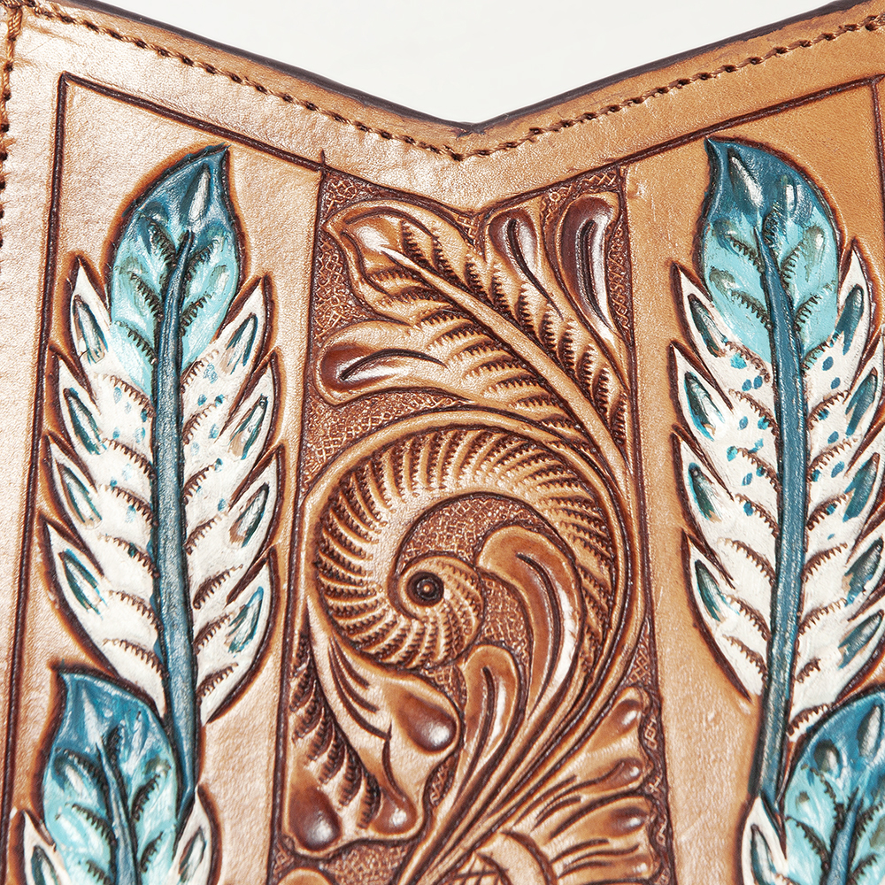 AD American Darling Large Crossbody Hand Tooled Hair On Genuine Leather Women - Picture 48 of 50