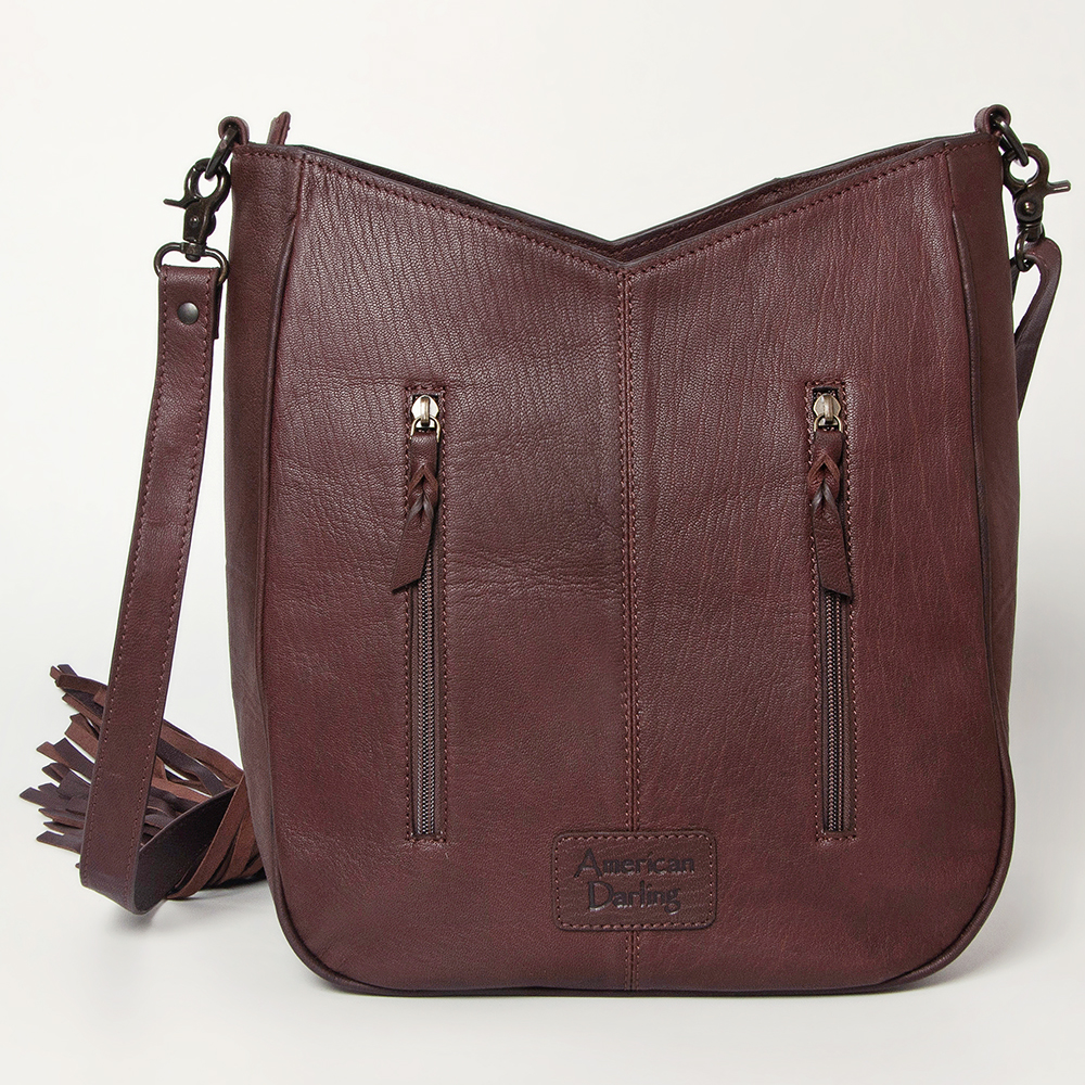 AD American Darling Large Crossbody Hand Tooled Hair On Genuine Leather Women - Picture 26 of 50