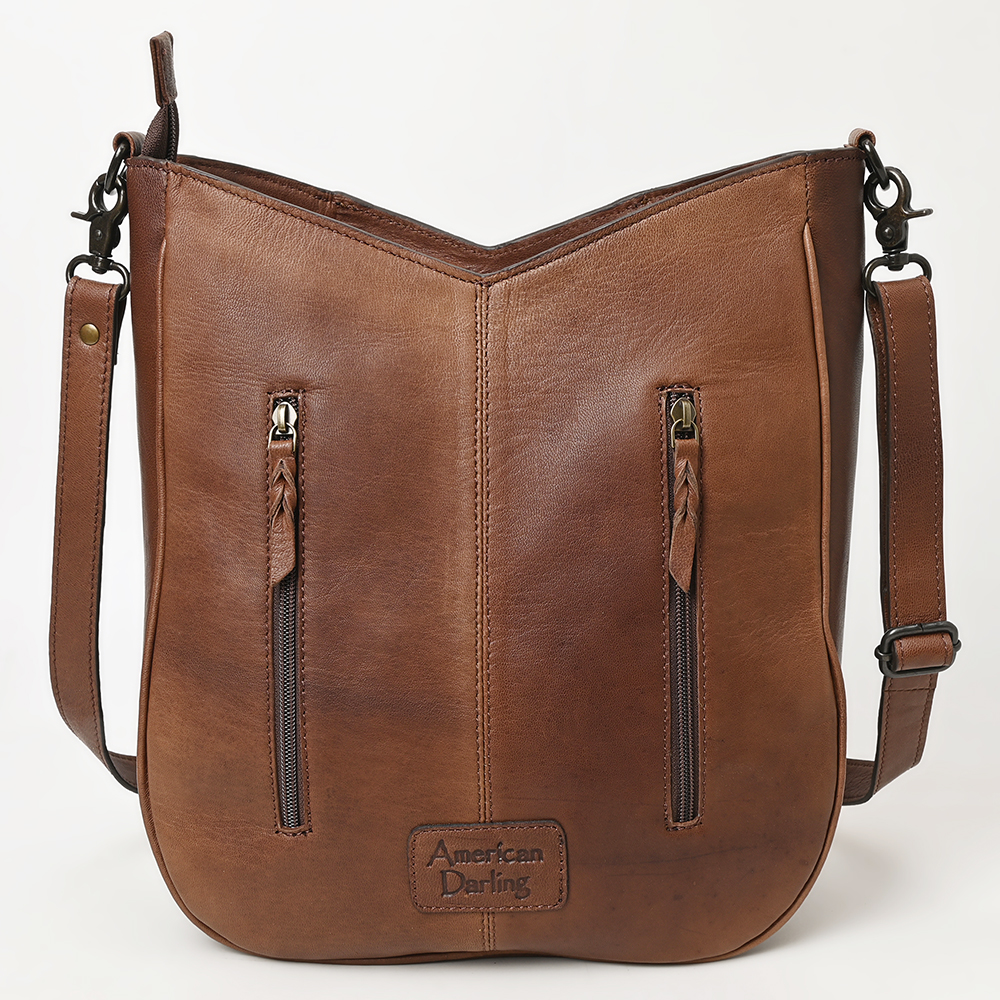 AD American Darling Large Crossbody Hand Tooled Hair On Genuine Leather Women - Picture 43 of 50