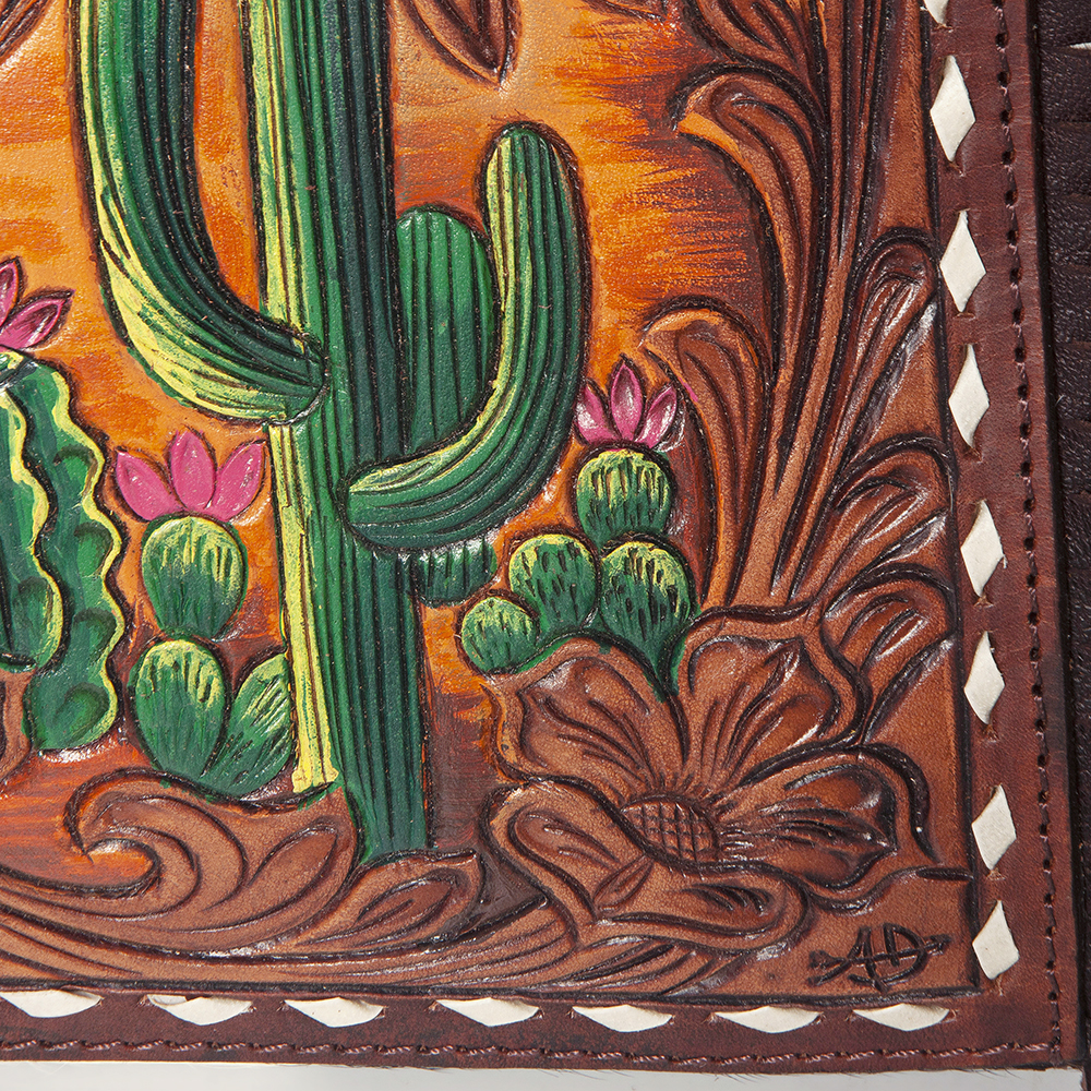 AD American Darling Large Crossbody Hand Tooled Hair On Genuine Leather Women - Picture 20 of 50