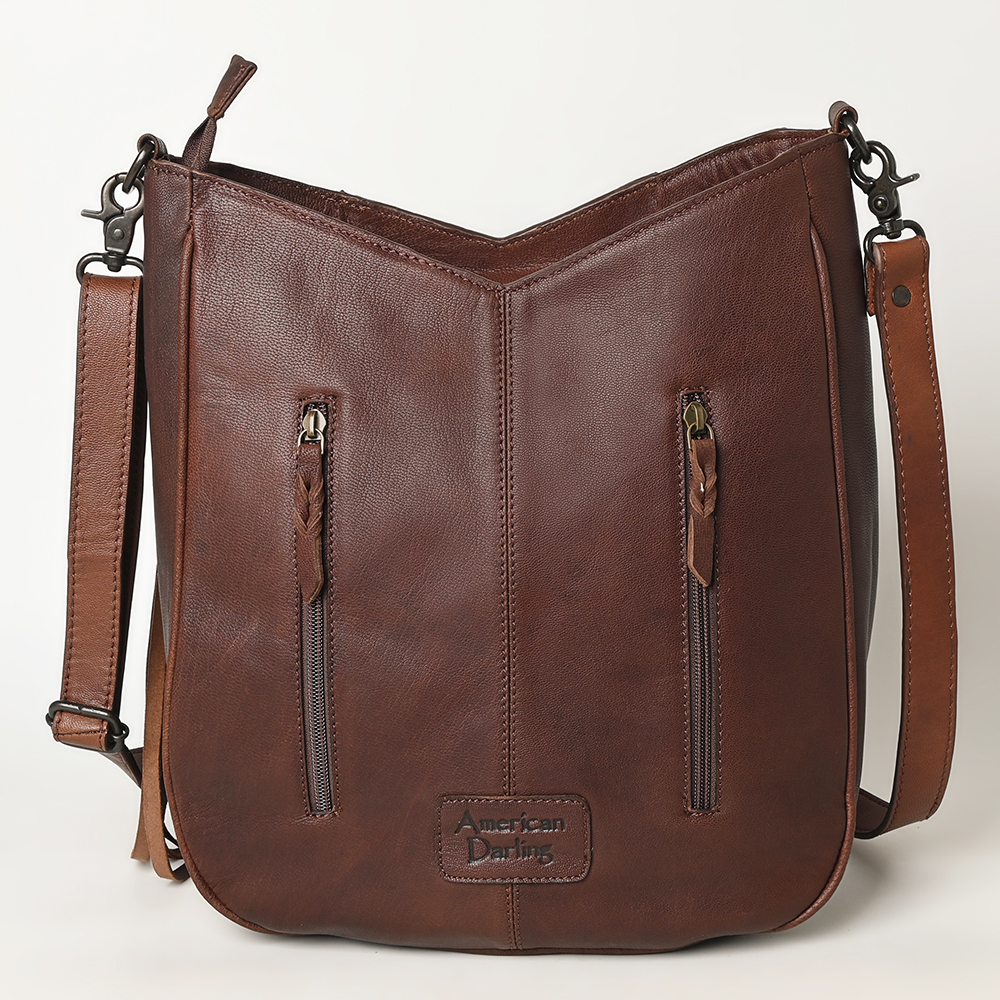 AD American Darling Large Crossbody Hand Tooled Hair On Genuine Leather Women - Picture 15 of 50