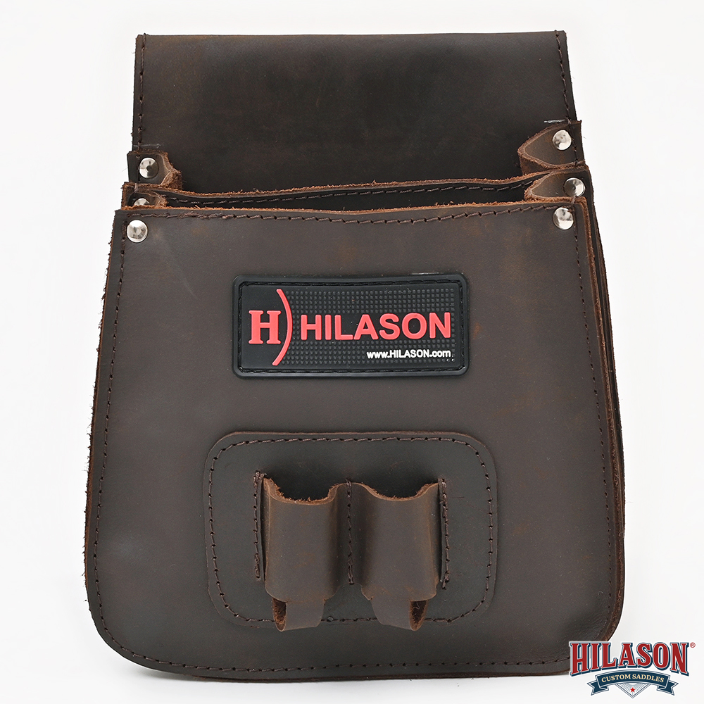 81HS Hilason Genuine Thick Leather Shooting Shotgun Shell Bag Ammo Pouch
