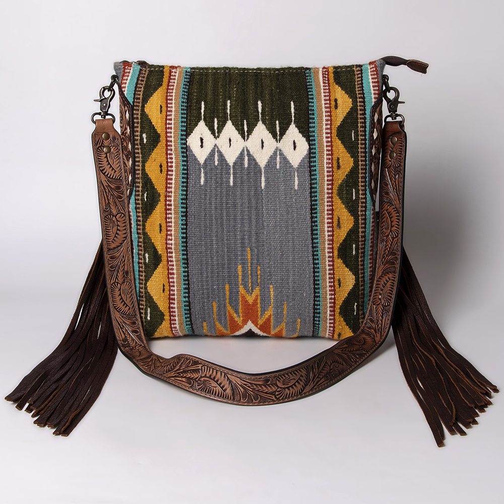 AD American Darling Messenger Bag Saddle Blanket Fabric Genuine Leather Western - Picture 45 of 188