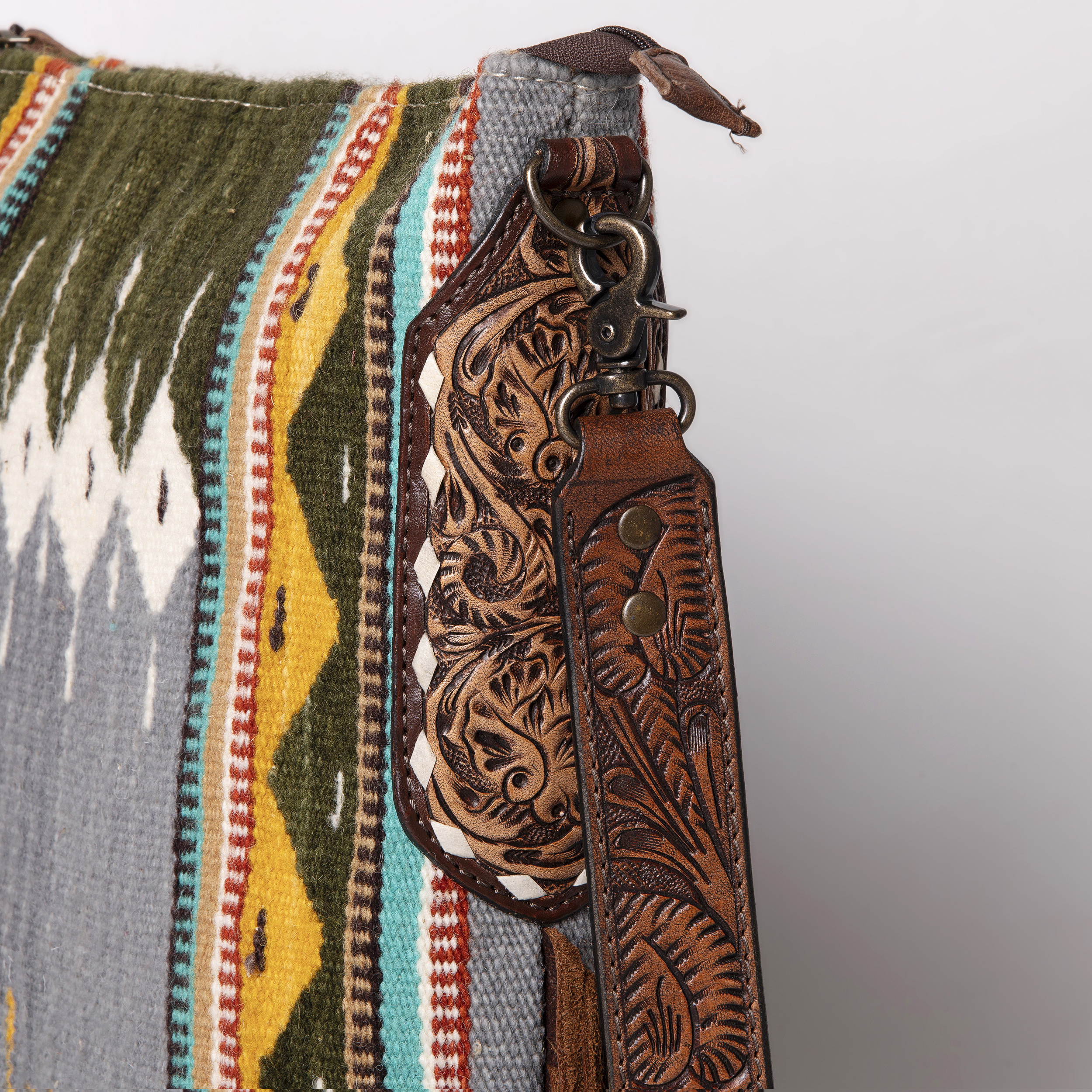 AD American Darling Messenger Bag Saddle Blanket Fabric Genuine Leather Western - Picture 47 of 188