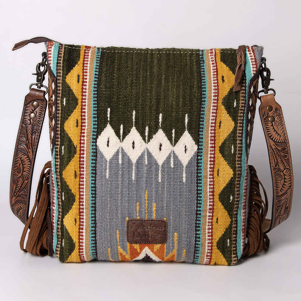 AD American Darling Messenger Bag Saddle Blanket Fabric Genuine Leather Western - Picture 48 of 188