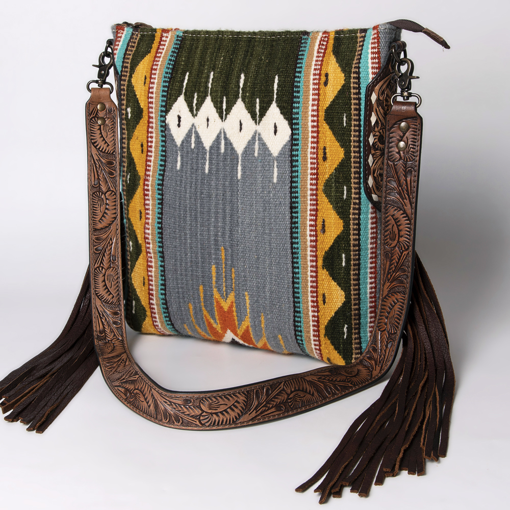 AD American Darling Messenger Bag Saddle Blanket Fabric Genuine Leather Western - Picture 44 of 188