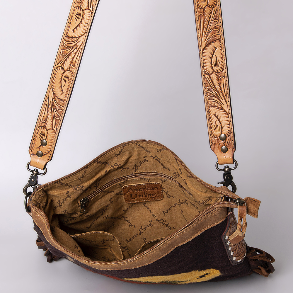 AD American Darling Messenger Bag Saddle Blanket Fabric Genuine Leather Western - Picture 32 of 188