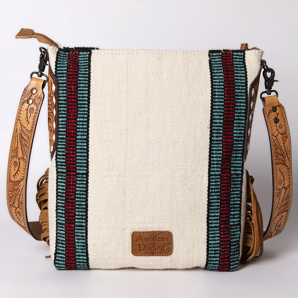 AD American Darling Messenger Bag Saddle Blanket Fabric Genuine Leather Western - Picture 103 of 188