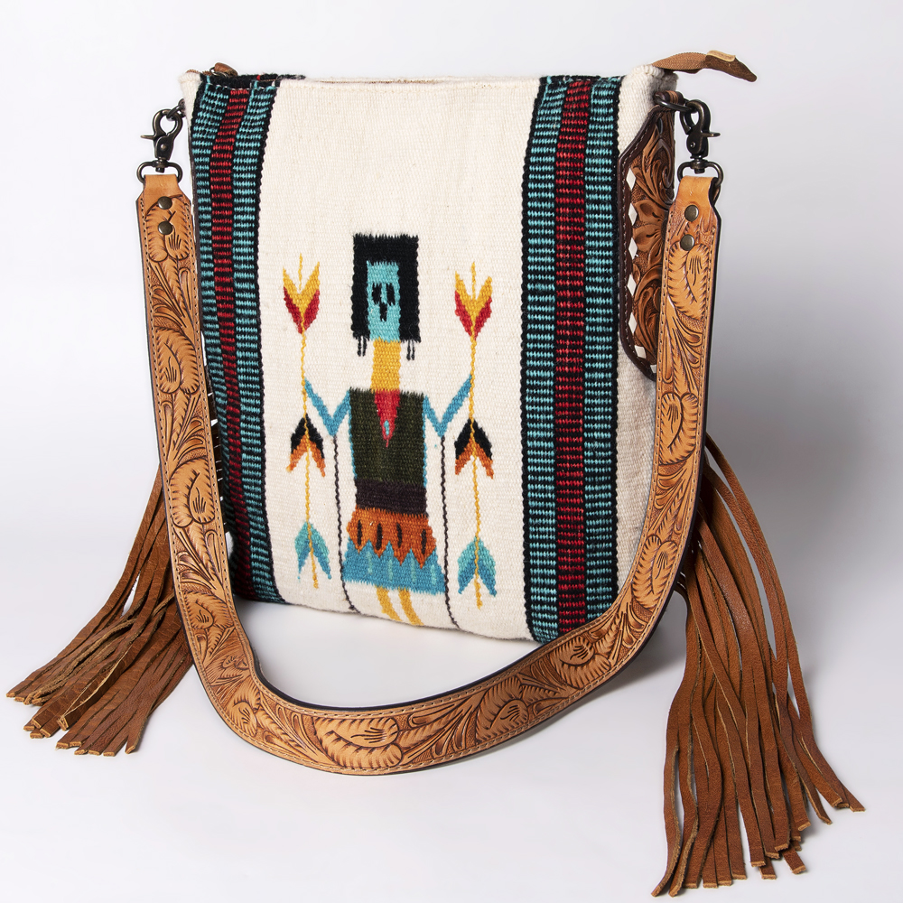AD American Darling Messenger Bag Saddle Blanket Fabric Genuine Leather Western - Picture 99 of 188