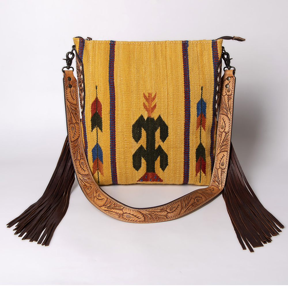 AD American Darling Messenger Bag Saddle Blanket Fabric Genuine Leather Western - Picture 184 of 188