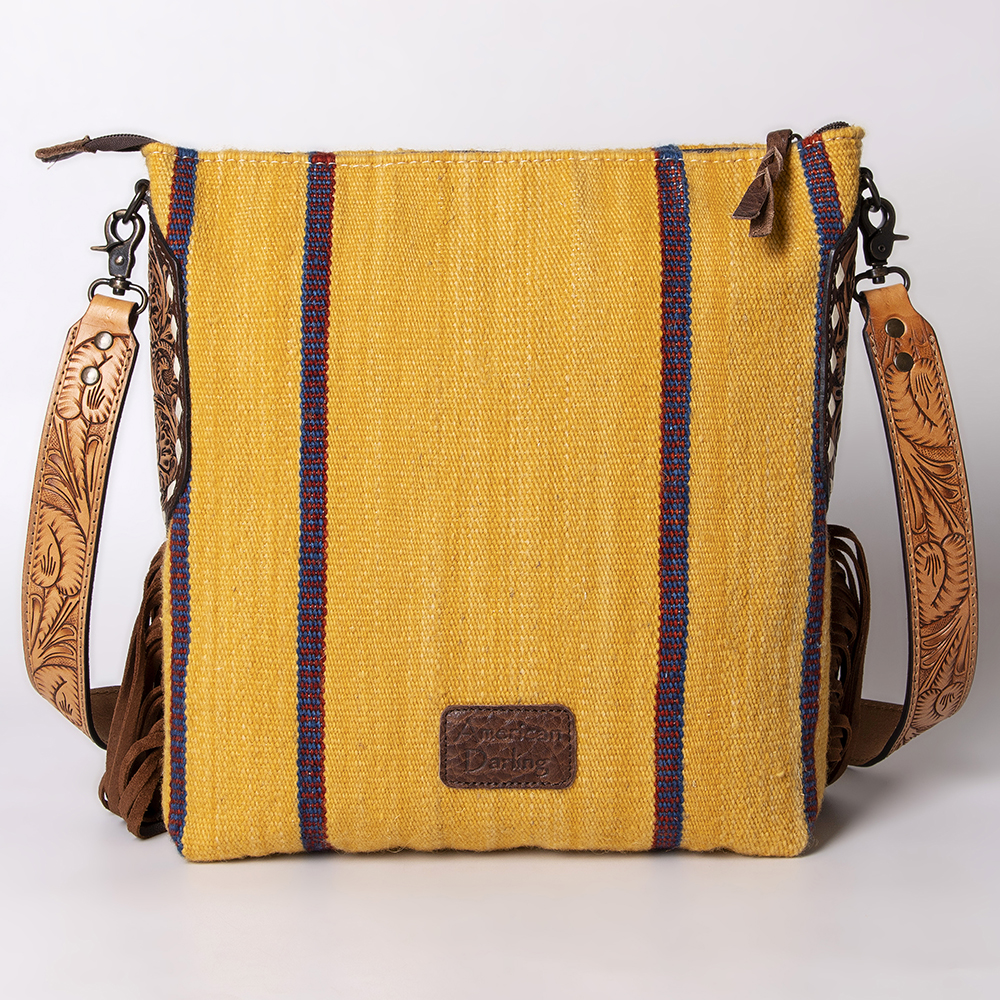 AD American Darling Messenger Bag Saddle Blanket Fabric Genuine Leather Western - Picture 187 of 188