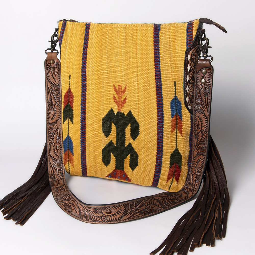 AD American Darling Messenger Bag Saddle Blanket Fabric Genuine Leather Western - Picture 183 of 188