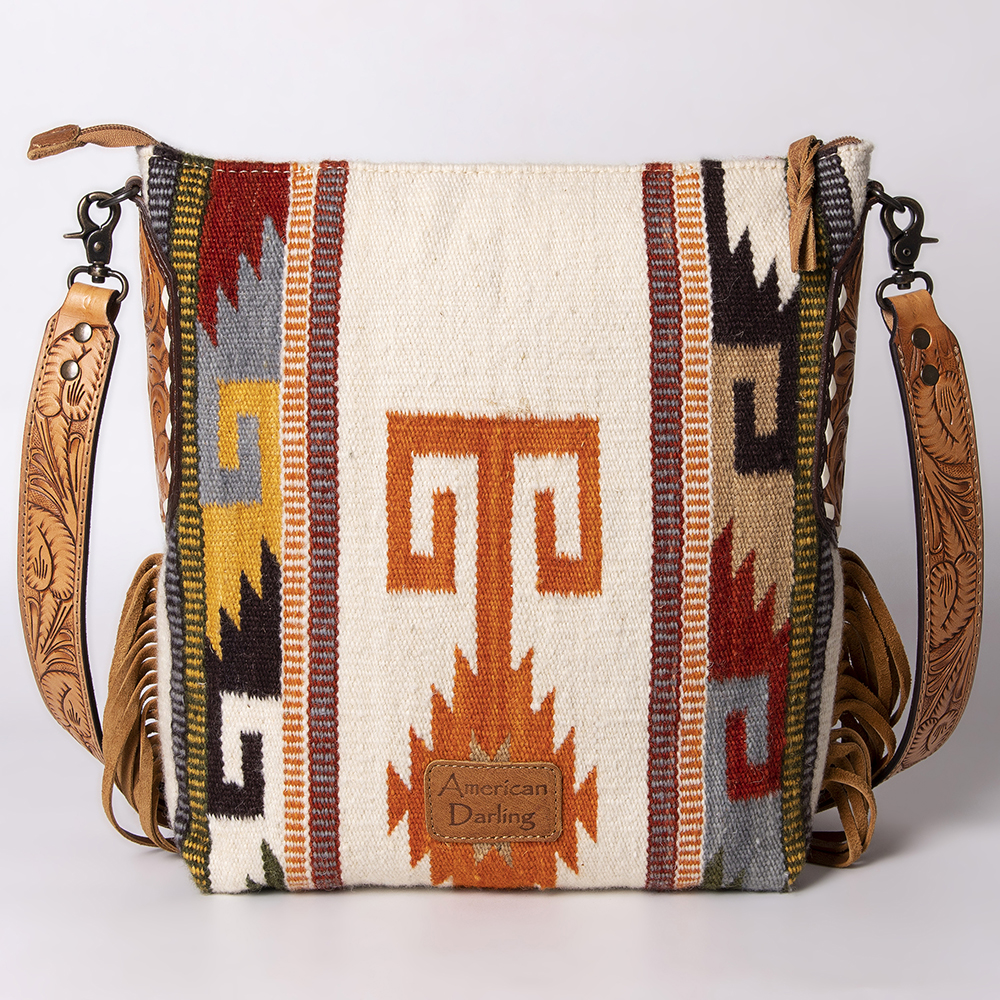 AD American Darling Messenger Bag Saddle Blanket Fabric Genuine Leather Western - Picture 109 of 188