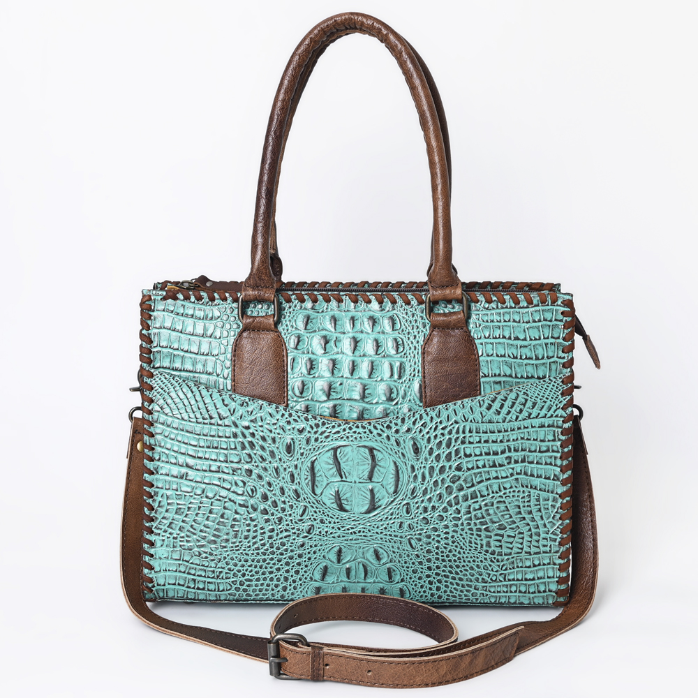 AD American Darling Tote Crocodile Embossed Genuine Leather Western Women Bag - Picture 16 of 20