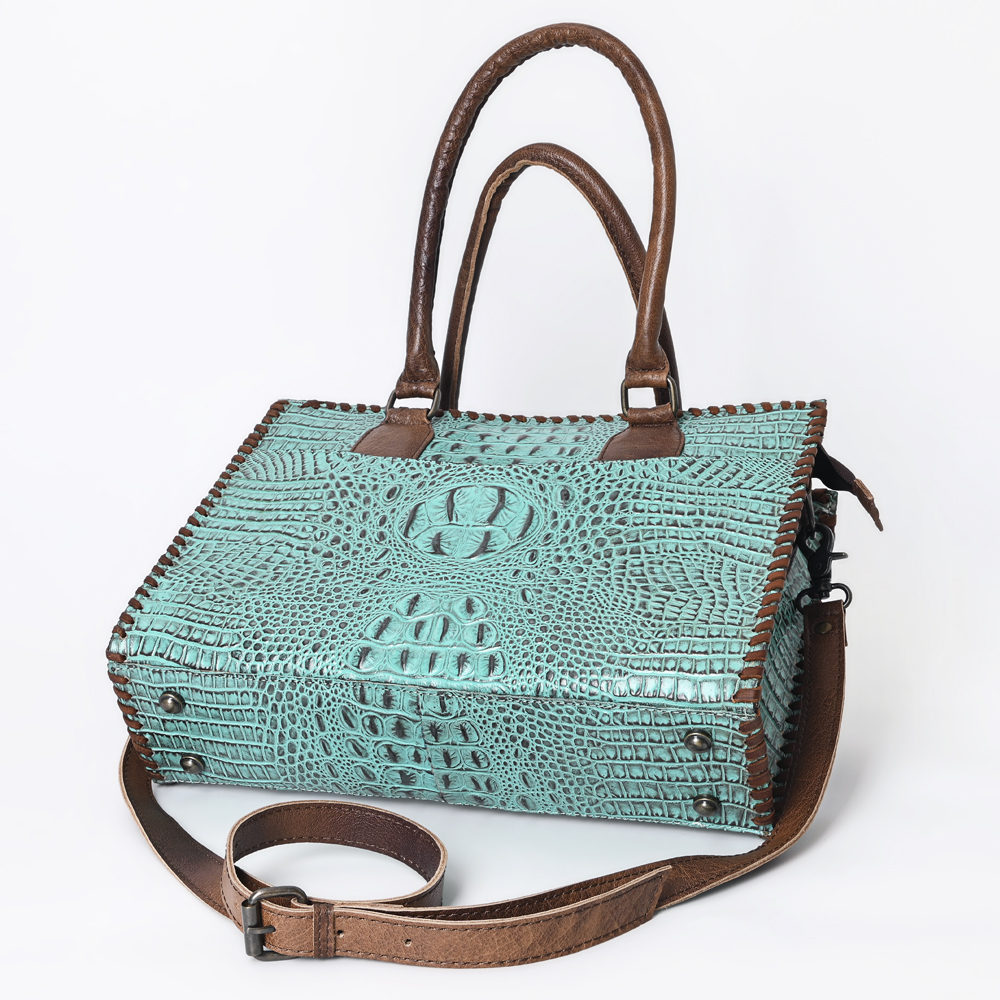 AD American Darling Tote Crocodile Embossed Genuine Leather Western Women Bag - Picture 18 of 20
