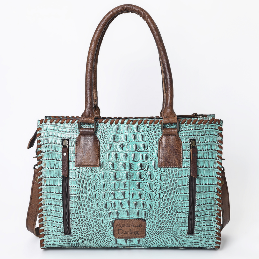 AD American Darling Tote Crocodile Embossed Genuine Leather Western Women Bag - Picture 19 of 20