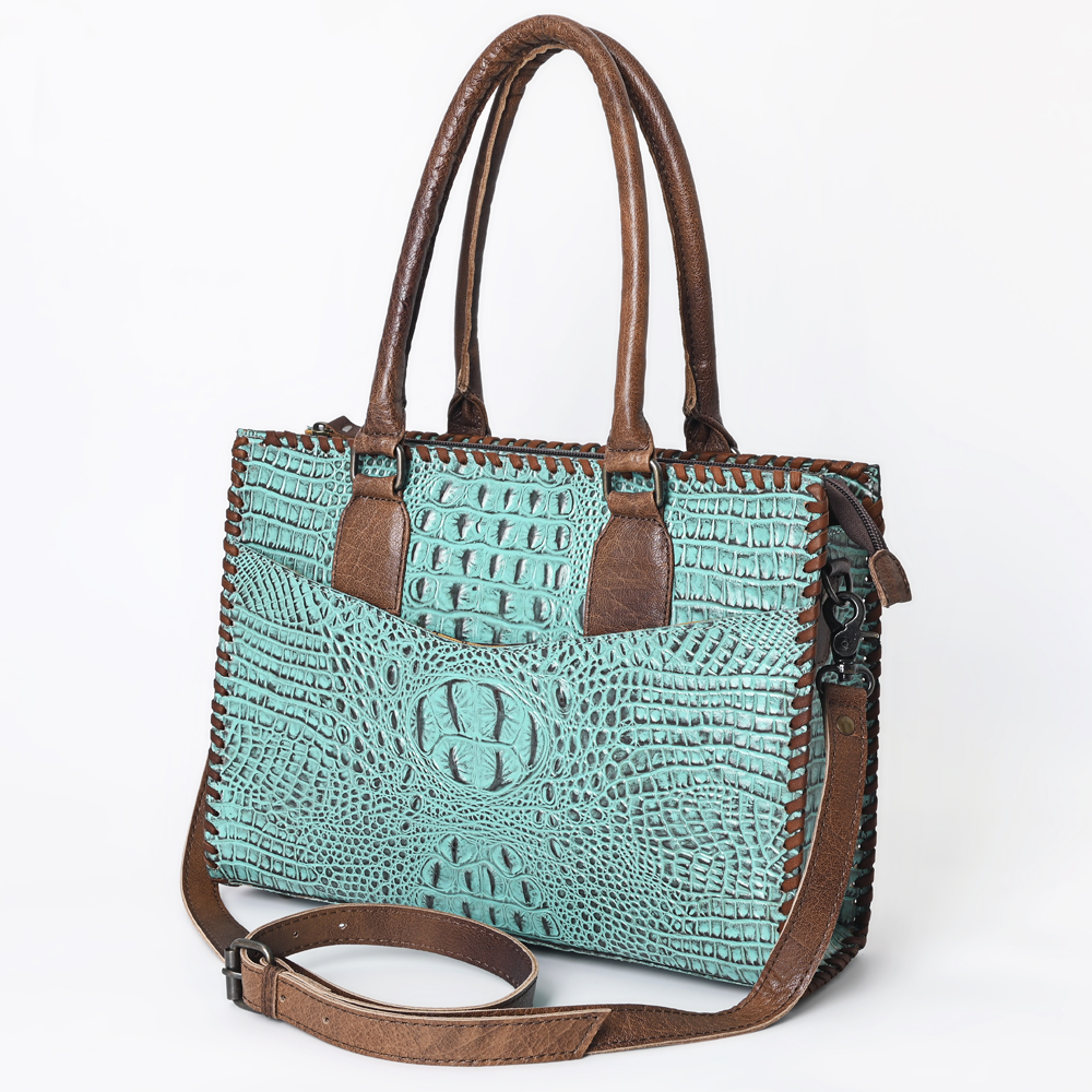 AD American Darling Tote Crocodile Embossed Genuine Leather Western Women Bag - Picture 15 of 20