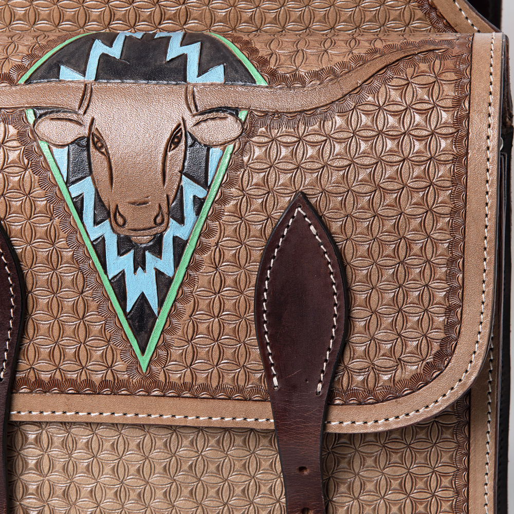 PIONEER - Bisacce Cavallo in Cuoio per Equitazione - Sella Western - Anteriori - Marrone PIONEER - Bisacce Cavallo in Cuoio per Equitazione - Sella Western - Anteriori - Marrone