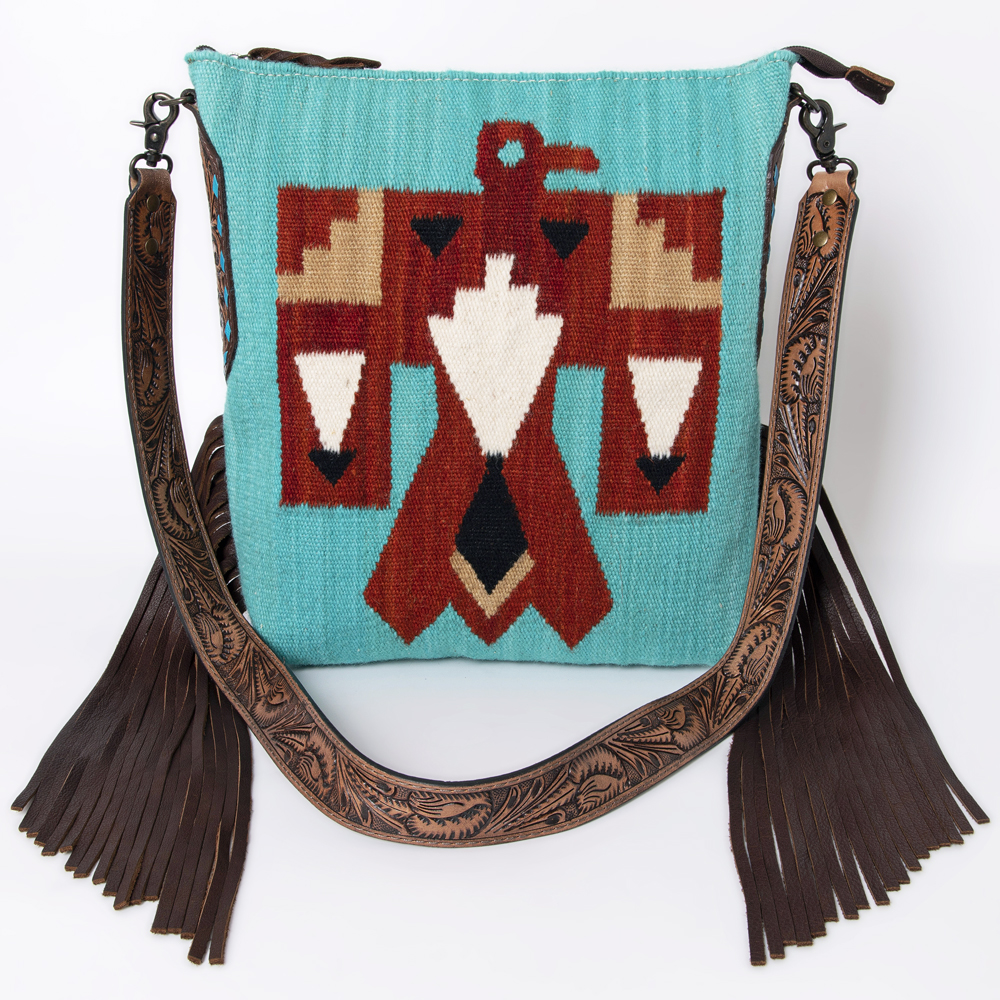 AD American Darling Messenger Bag Saddle Blanket Fabric Genuine Leather Western - Picture 124 of 188