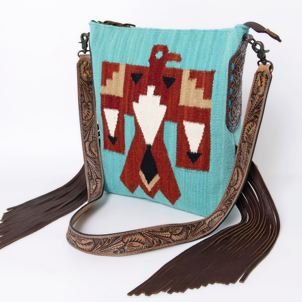 AD American Darling Messenger Bag Saddle Blanket Fabric Genuine Leather Western - Picture 123 of 188