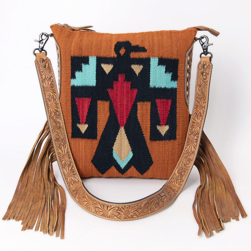 AD American Darling Messenger Bag Saddle Blanket Fabric Genuine Leather Western - Picture 34 of 188