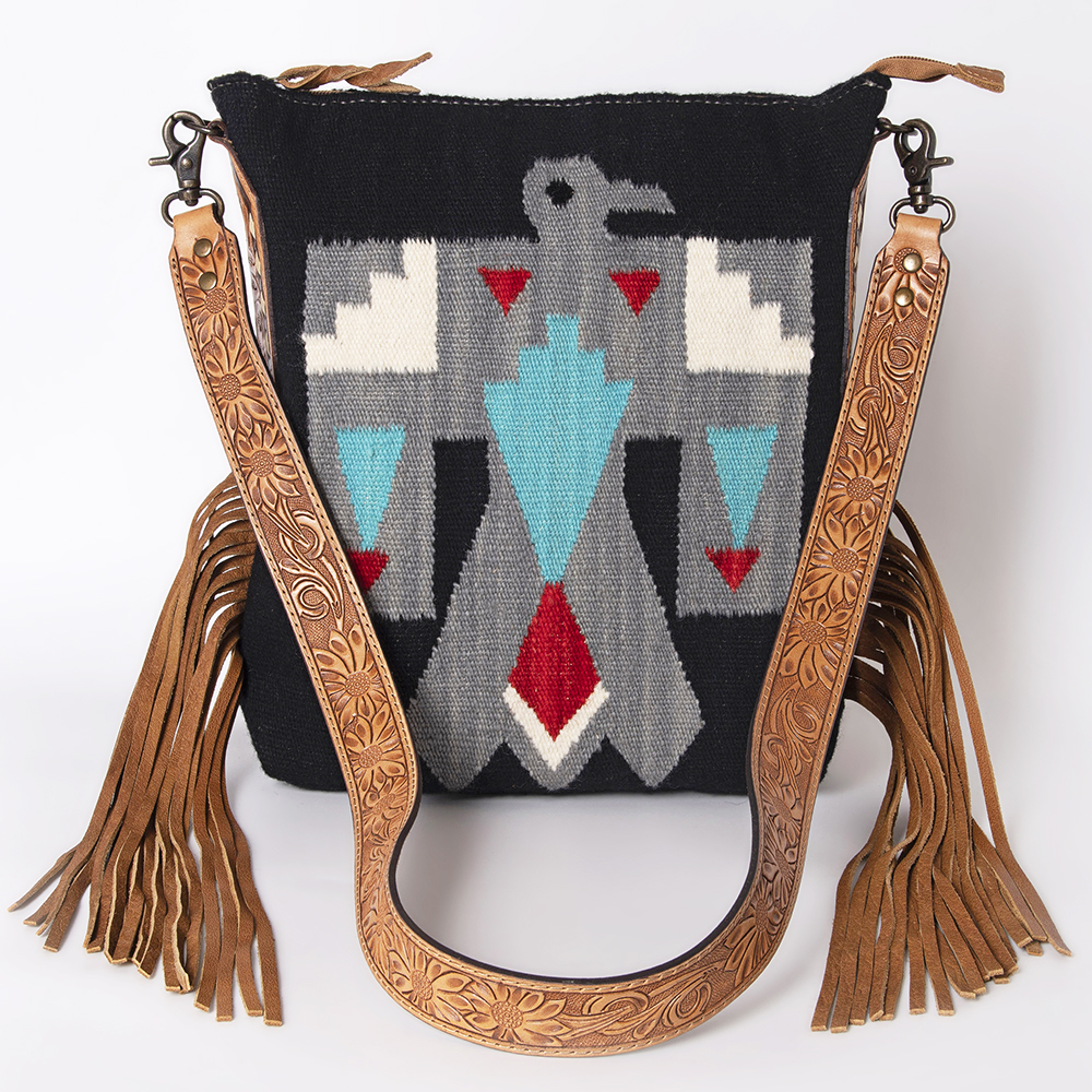 AD American Darling Messenger Bag Saddle Blanket Fabric Genuine Leather Western - Picture 17 of 188